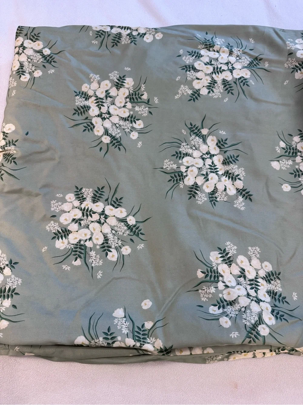 Buffy Breeze King Duvet Cover Midori Floral TENCEL Lyocell Sage Green